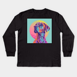 Retro Rhodesian Ridgeback: Pastel Pup Revival Kids Long Sleeve T-Shirt